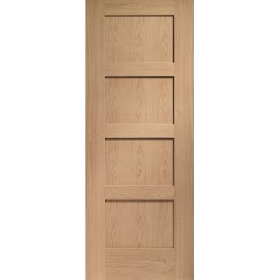 Pre Finished Oak Shaker 4 Panel Internal Door Wooden Timber Interior - Door Size, HxW: 